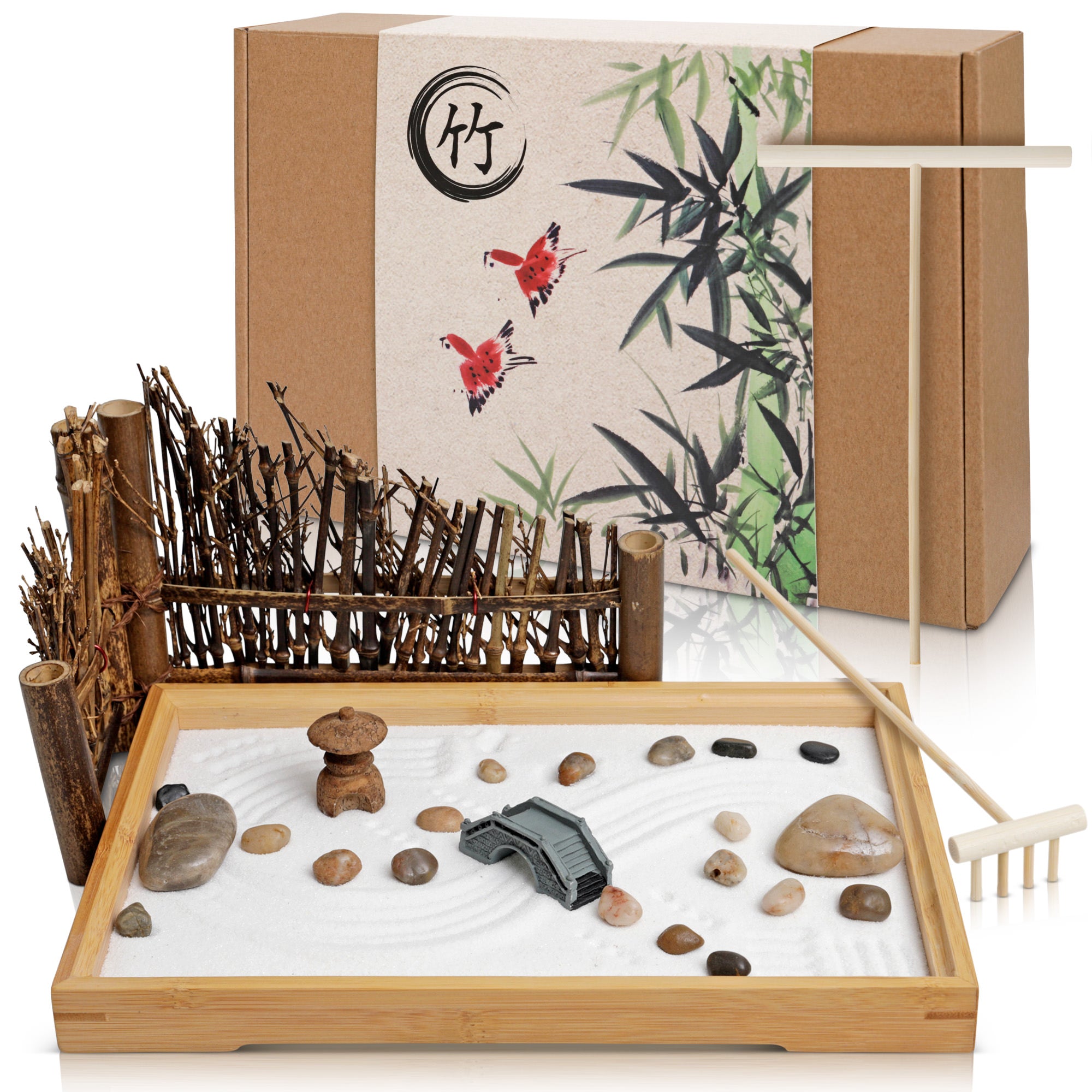 Mini Zen Garden Sandbox - Beach Sand Zen Garden for Desk - Desk