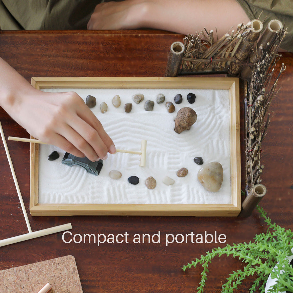 Zen Garden kit for Desk, Ensosensory Sand Tray Therapy Kit, Zen